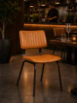 Stoel - Gustav - Kunstleder - Cognac - G-Line 156950 €79.95 Metaal stoelen