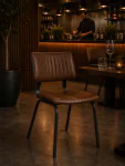 Stoel - Gustav - Kunstleder - Bruin - G-Line 156949 €79.95 Metaal stoelen