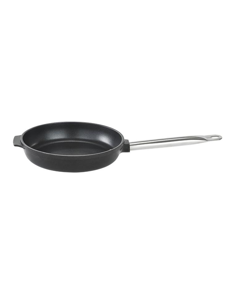 Koekenpan - Ø28 x H 5.5 CM - Aluminium - Titanium - Inductie - RVS Handgreep - Promoline