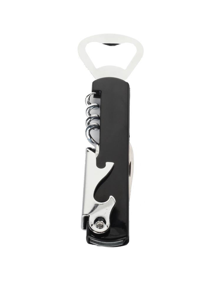 Kelnersmes - Zwart / RVS - Met flesopener - 14 CM - Promoline
