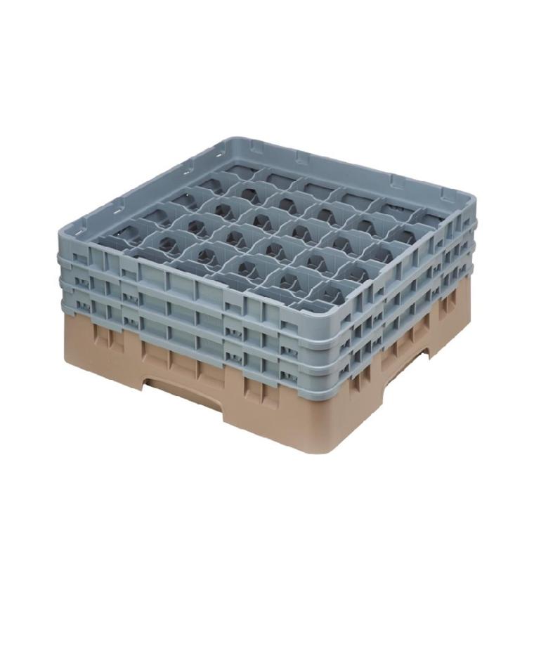 Vaatwaskorf - 36 comparitmenten - Beige - H 22.5 x 50 x 50 CM - Polypropyleen - Cambro - DE795