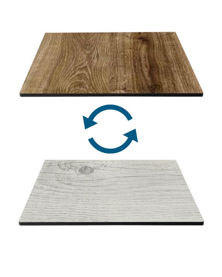 Tafelblad HPL - 70 X 70 CM - Timber Wit & Oak Rustical - Promoline
