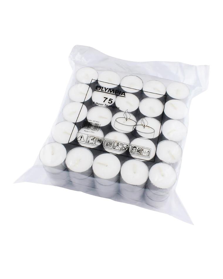Theelichtjes - 8 uur - 75 stuks - H 34 x 22 CM - Was - Olympia - GF449