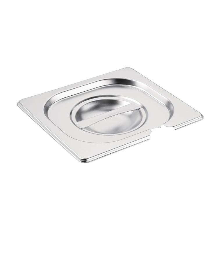 Deksel gastronormbak - Lepeluitsparing - 1/6 GN - H 3 x 17.6 CM - RVS - Vogue - CB175