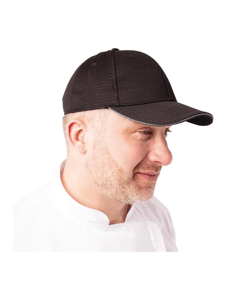 Baseball cap - Unisex - One Size - Zwart/Grijs - Polyester/Katoen - Chef Works - A942