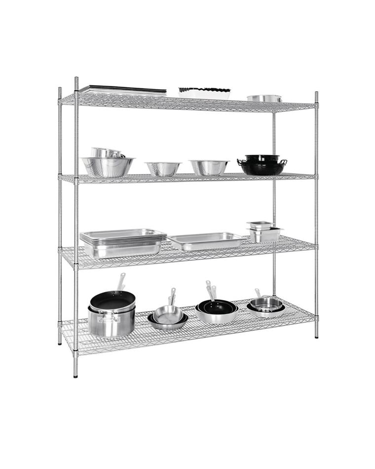 Stelling - 4 schappen - H 183 x 183 x 61 CM - Zink - Vogue - U259