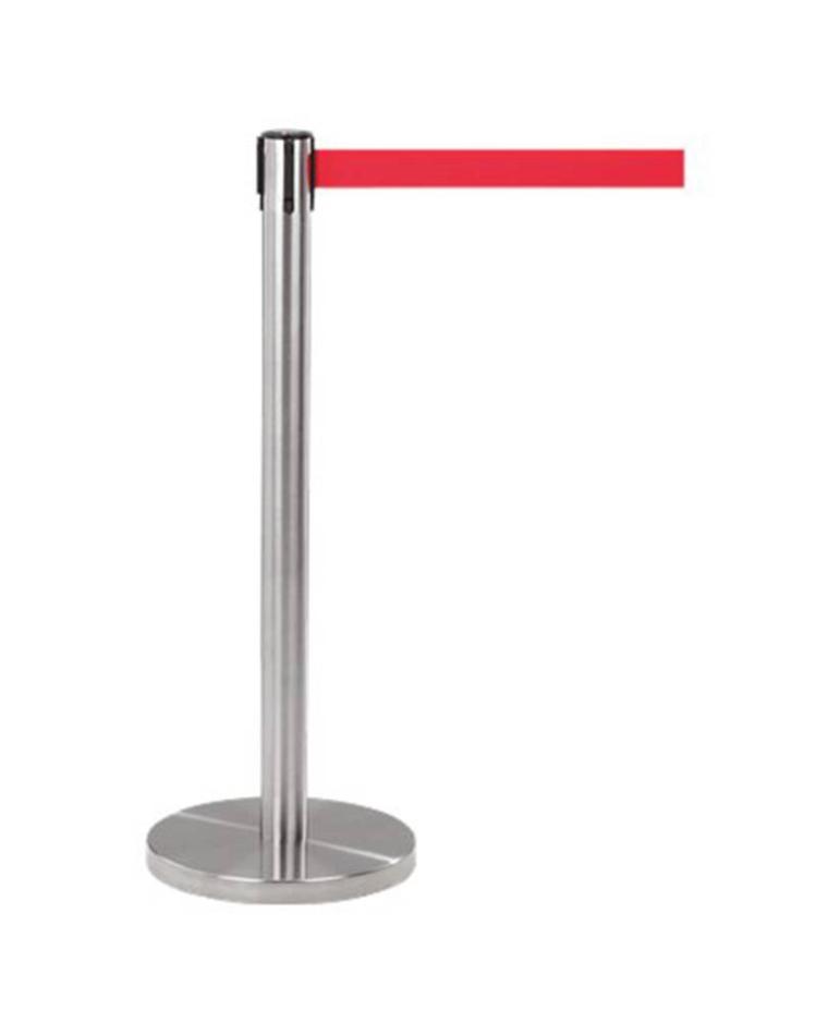 Afzetpaal RVS met trekkoord - Rood - Promoline