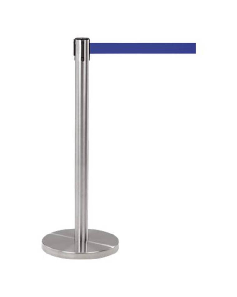 Afzetpaal RVS met trekkoord - Blauw - Promoline