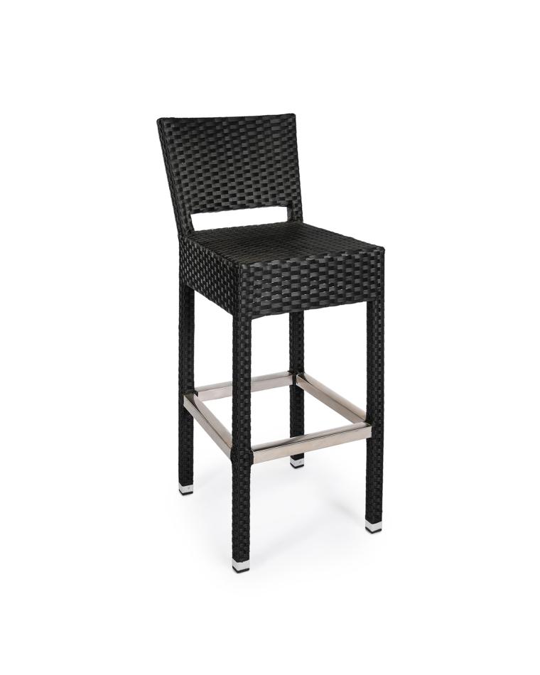 Terras Barkruk - Mezza - Zwart - Rugleuning - Flat weaving - Promoline