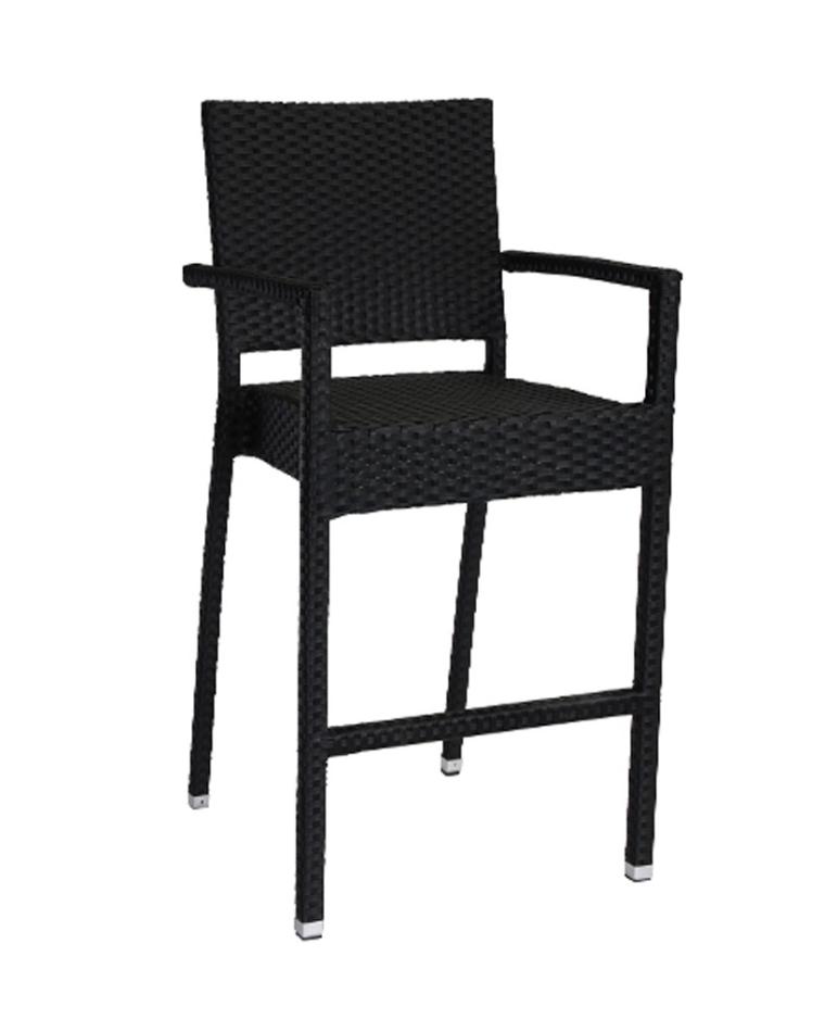 Terras barkruk - Mezza - Zwart - Armleuning - Flat weaving - Promoline