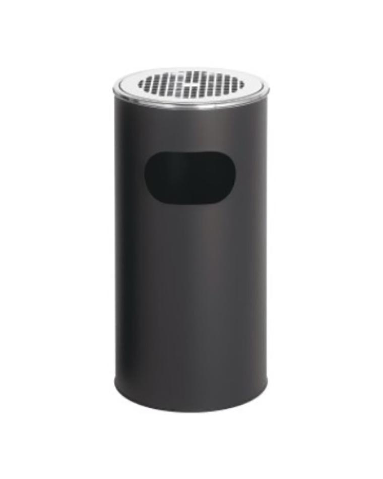 Afvalbak met asbak - 30 Liter - Zwart - Promoline
