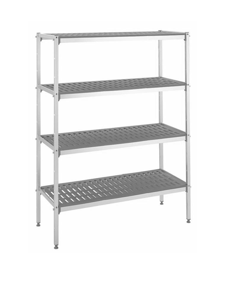 Stelling - 4 niveau's - H 175 x 100 x 40 CM - Aluminium / Kunststof - Gastro