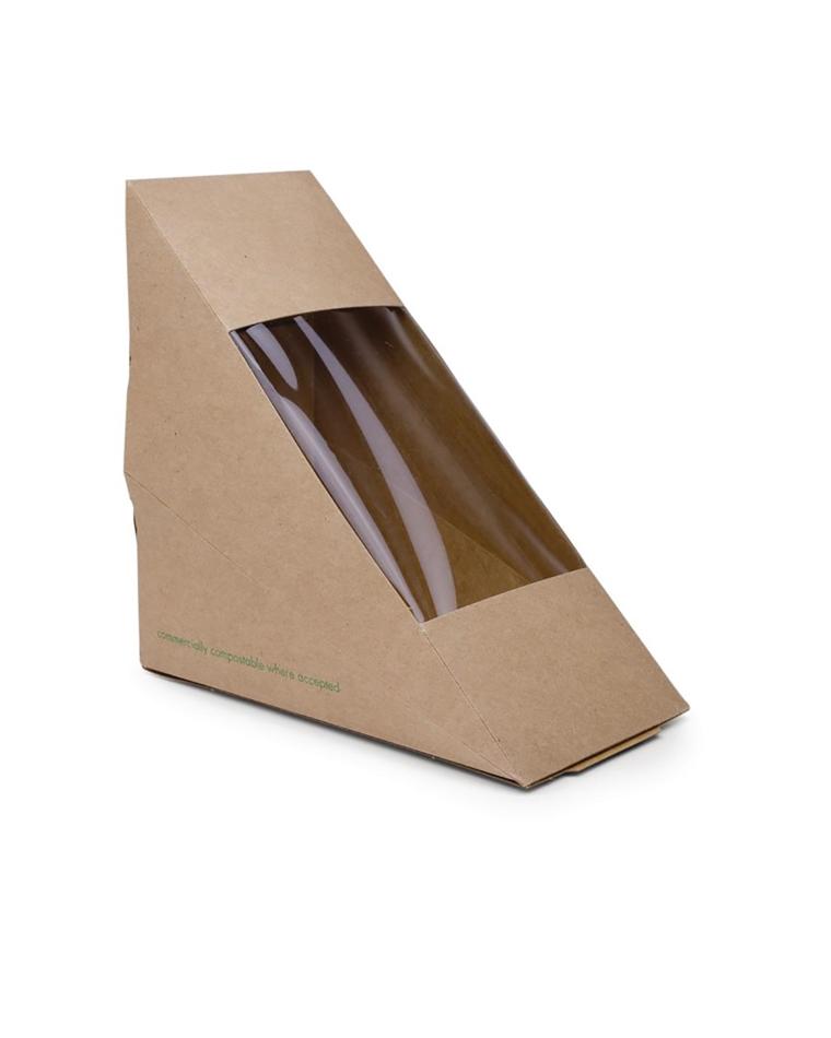 Wegwerp sandwichboxen - 500 stuks - H 93 x 7.2 x 68 CM - Papier/Pla - Vegware - DW624