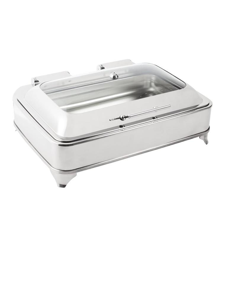 Elektrische chafing dish - 8 Liter - H 25 x 59 x 45.5 CM - RVS/Glas - Olympia - GD128