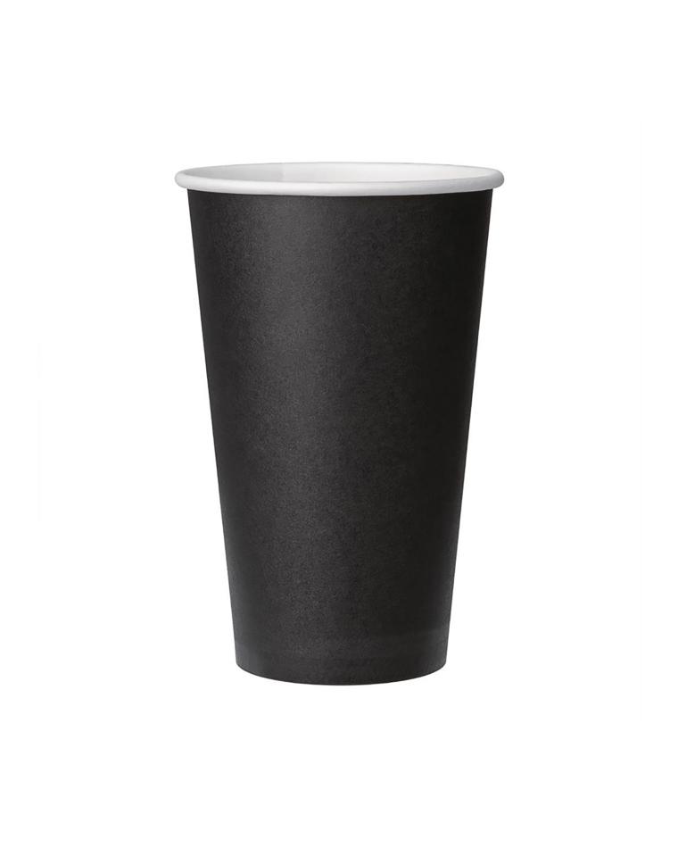 Wegwerp koffiebekers - 0.45 Liter - 1000 stuks - Zwart - H 13 CM - Fiesta - GF044