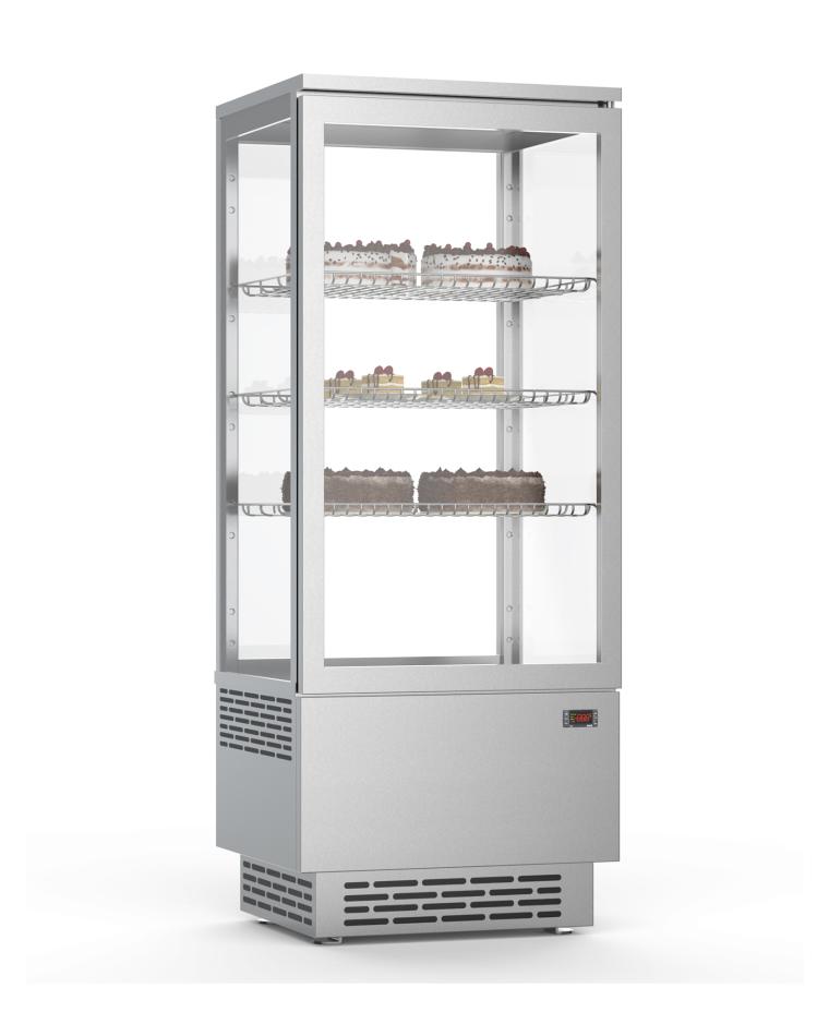 Koelvitrine - 70 Liter - RVS - LED verlichting - Promoline
