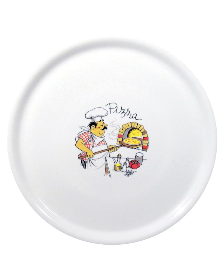 Pizzabord - 6 stuks - 330 mm - gedecoreerd - Hendi - 774892