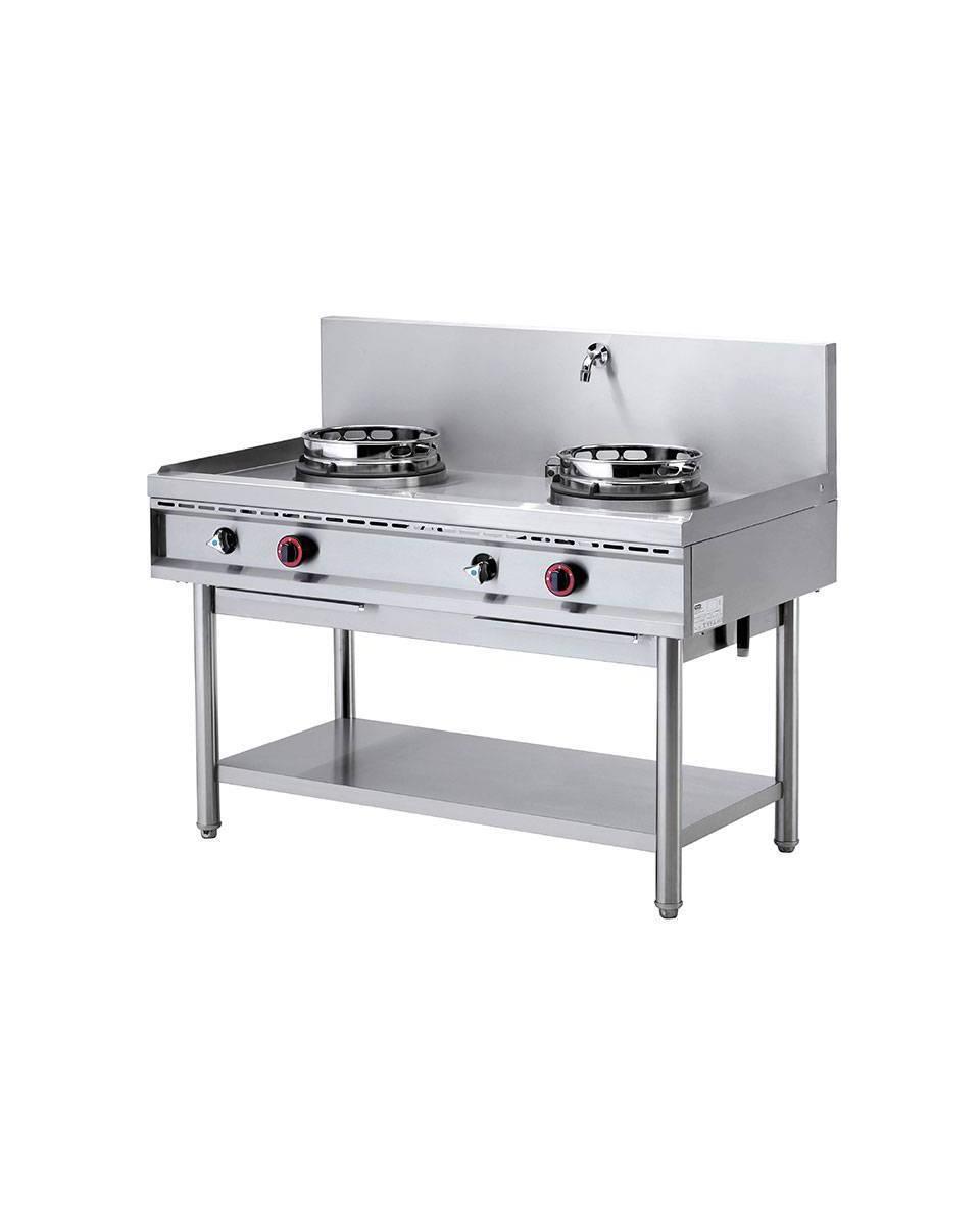 Wokbrander - 2 Brander - 2 x 13kW - RVS - Staand - Diamond - WGL2-13