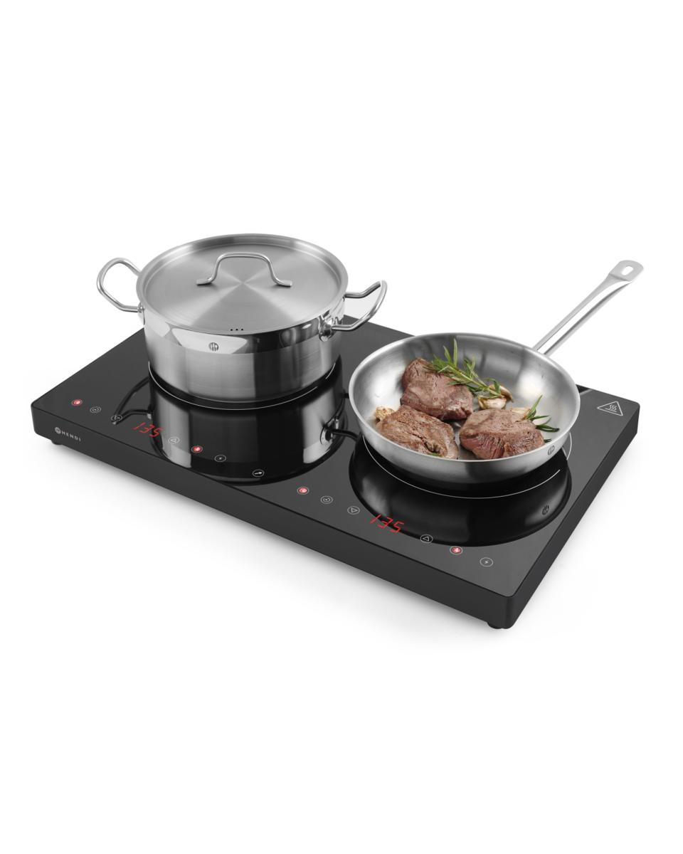 Dubbele Inductiekookplaat - 2000 W - Black Line - Hendi - 239414