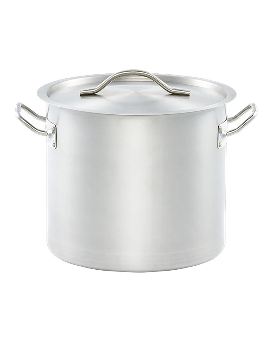 Kookpan - Ø28 x H 25 CM - RVS - Hoog - Met Deksel - 15.4 Liter - Promoline