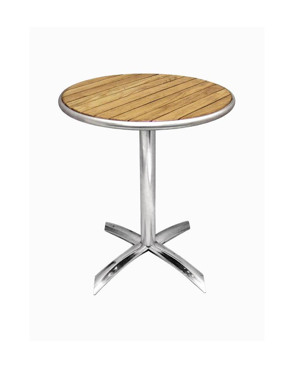 Tafel - Opvouwbaar - Ø 60 x H 72 x 60 CM - Aluminium/Essenhout - Bolero - U424