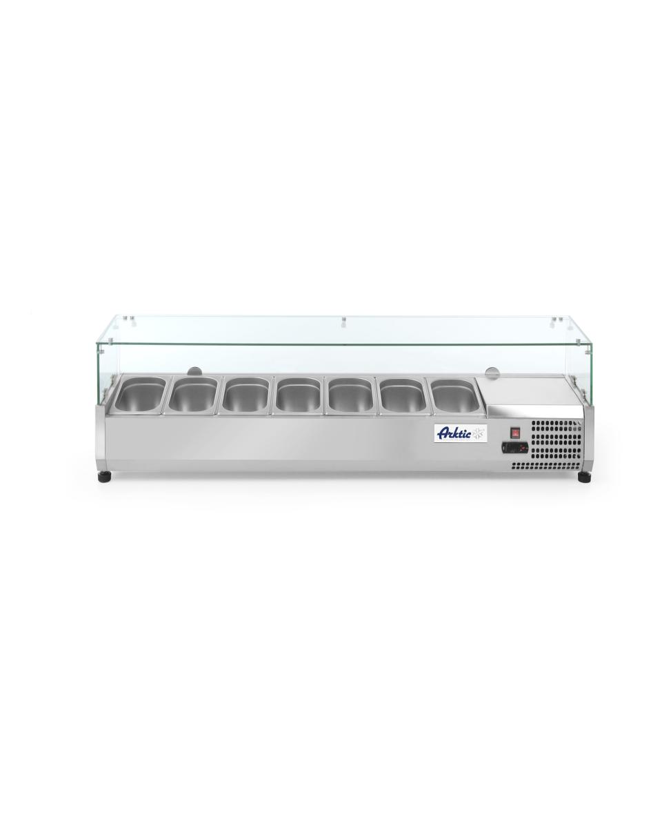 Opzetkoelvitrine GN 1/4 - RVS - H 43 X 33.5 X 150.5 CM - Hendi - 232910