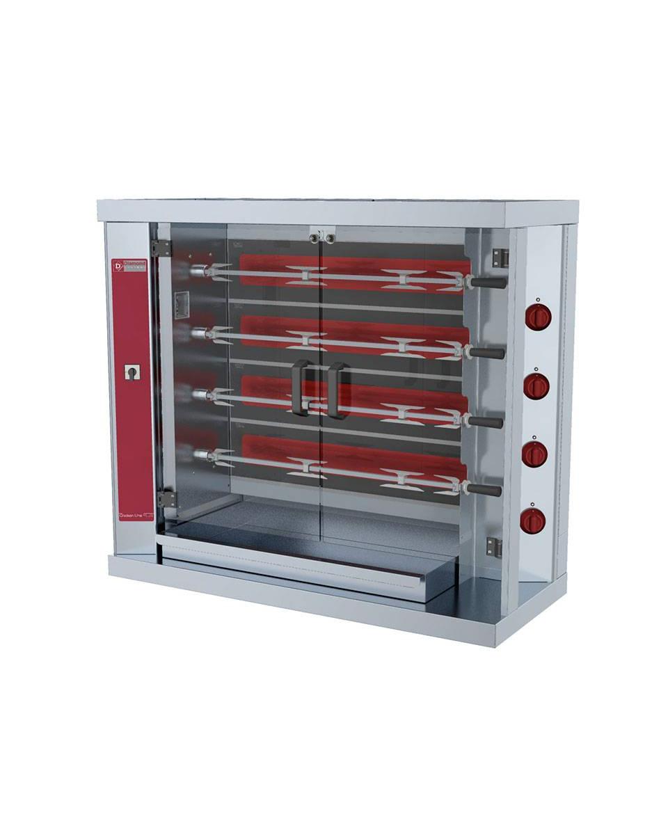 Kippengrill - Vitokeramisch - 24 kippen - 400V - Diamond - RVE/4C-CM