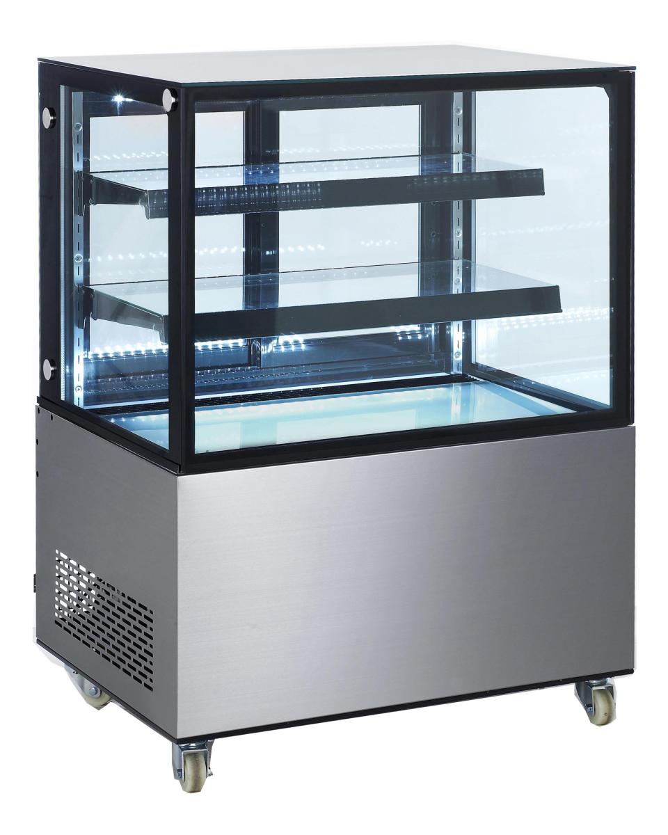Koelvitrine met 2 schappen - RVS - H 121 X 67.5 X 91.5 CM - Hendi - 233337