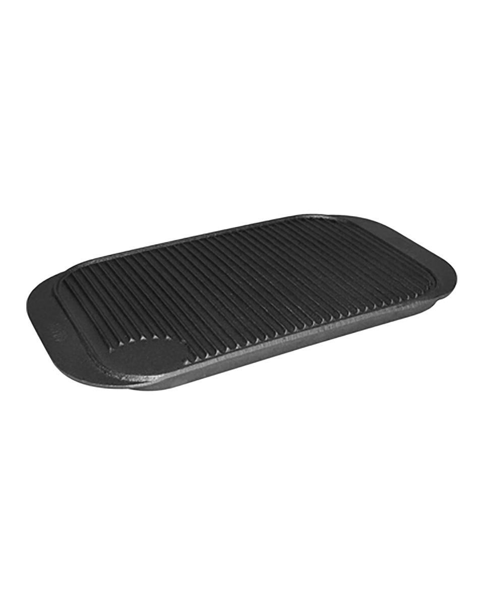Grillplaat - Gietijzer - Glad / Geribbeld - H 2 x 48 x 26 CM - Promoline