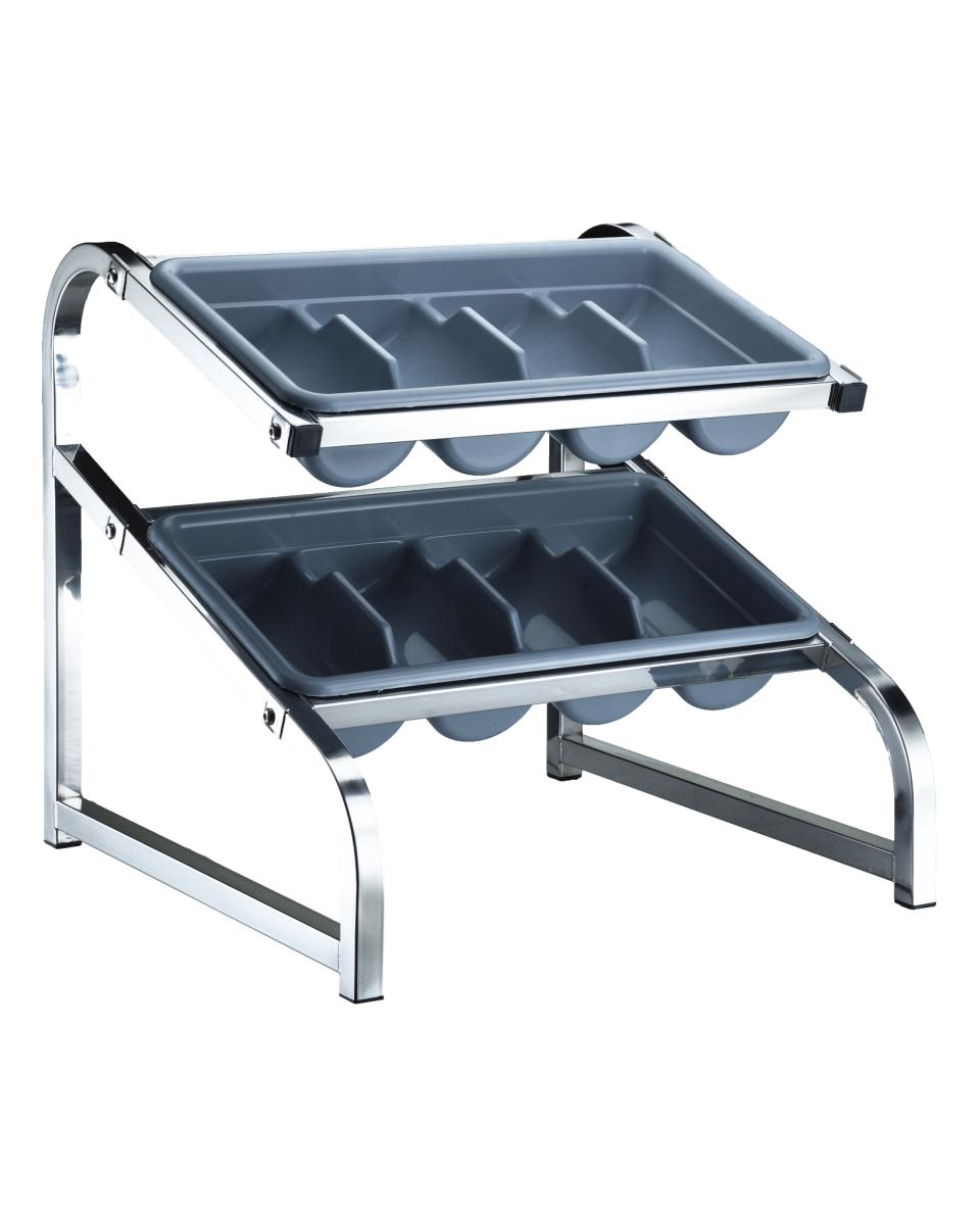 Bestekbak standaard - RVS - 1/1 GN - 2 Etages - Promoline