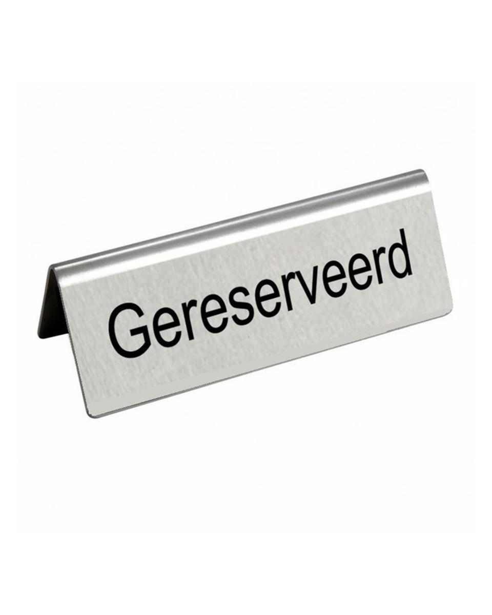 Bordje - Gereserveerd - H 5 x 10 CM - RVS - Promoline