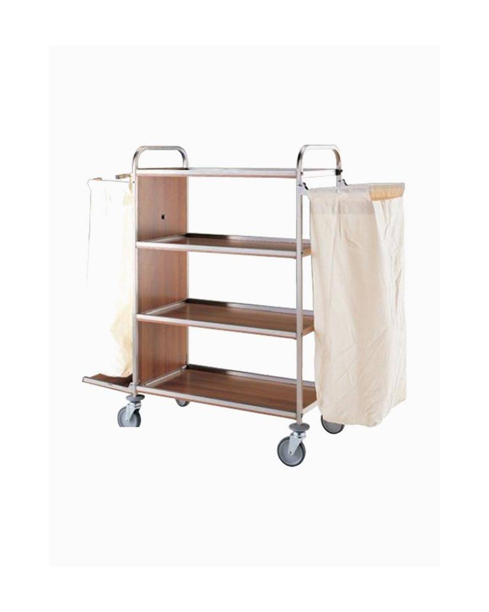 Inox wagen aan wasgoed.