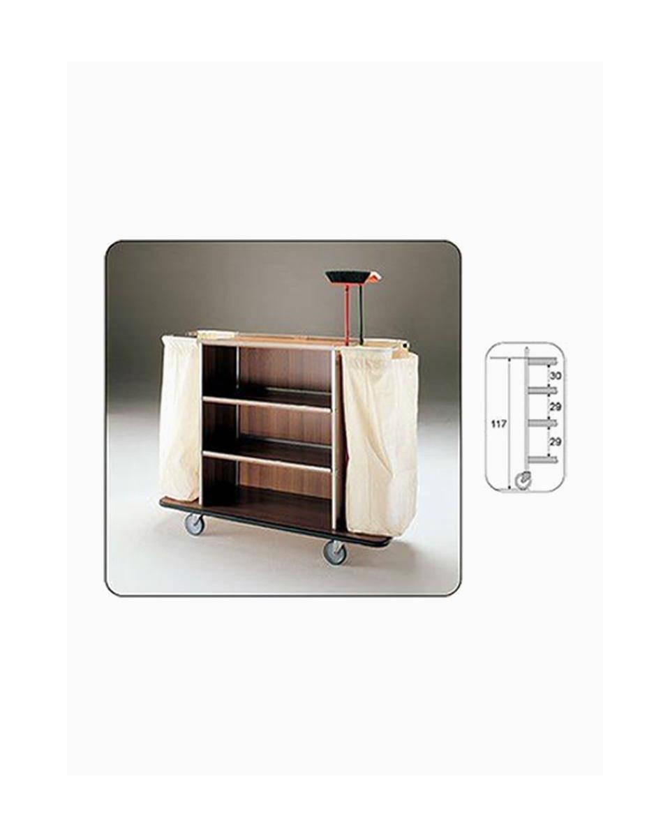 Roomservice wagen - 4 niveau's - 2 zakken - RVS / Melamine - Diamond - C2SL/2