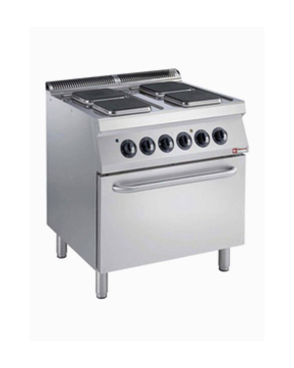 Fornuis - 1700 Line - Elektrisch - 4 Platen - Oven 2/1 GN - Diamond - E17/4PQF8-N-