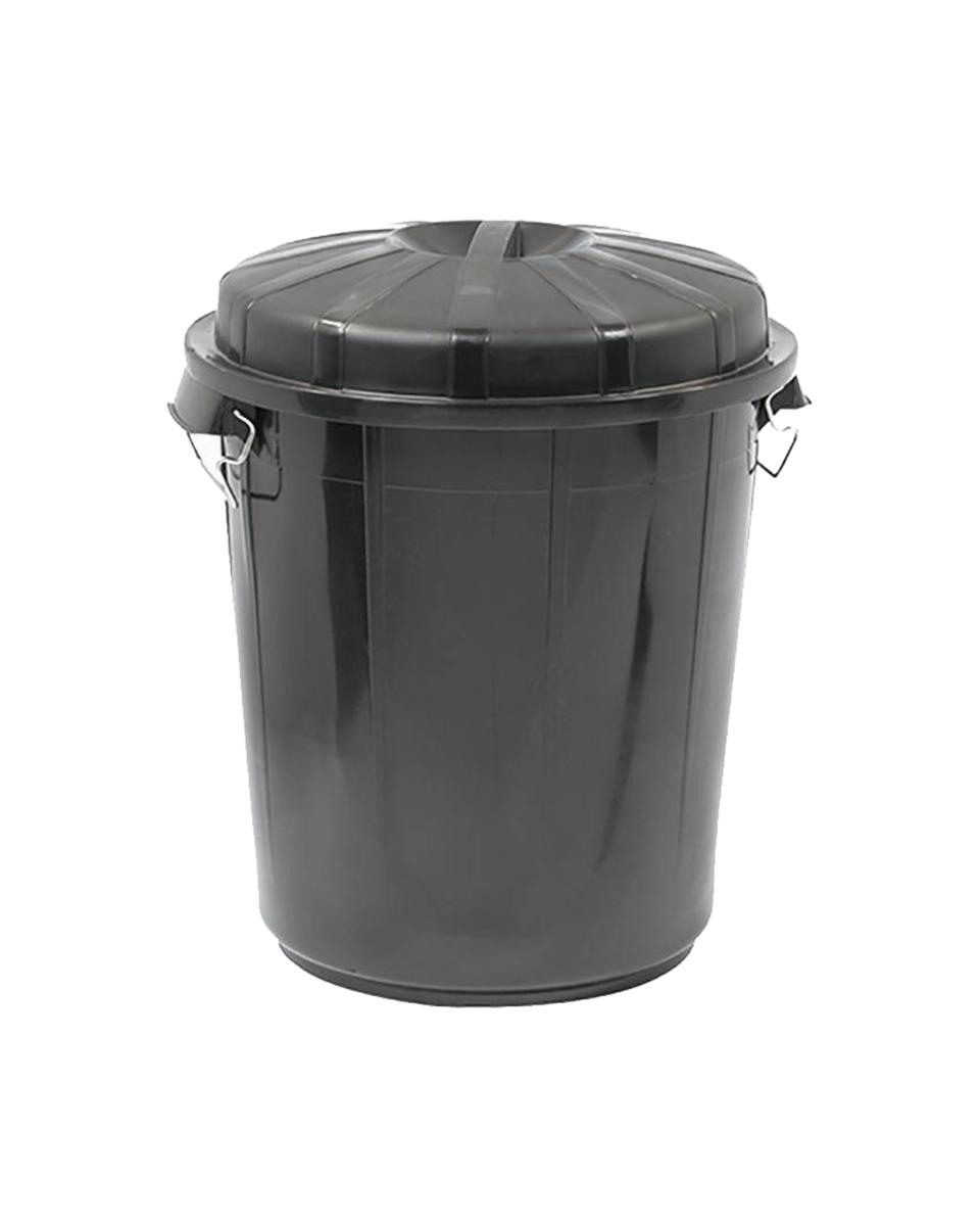 Afval Container - H 58.5 CM - 2.576 KG - Ø49.5 CM - Zwart - 70 Liter - Denox - 600051