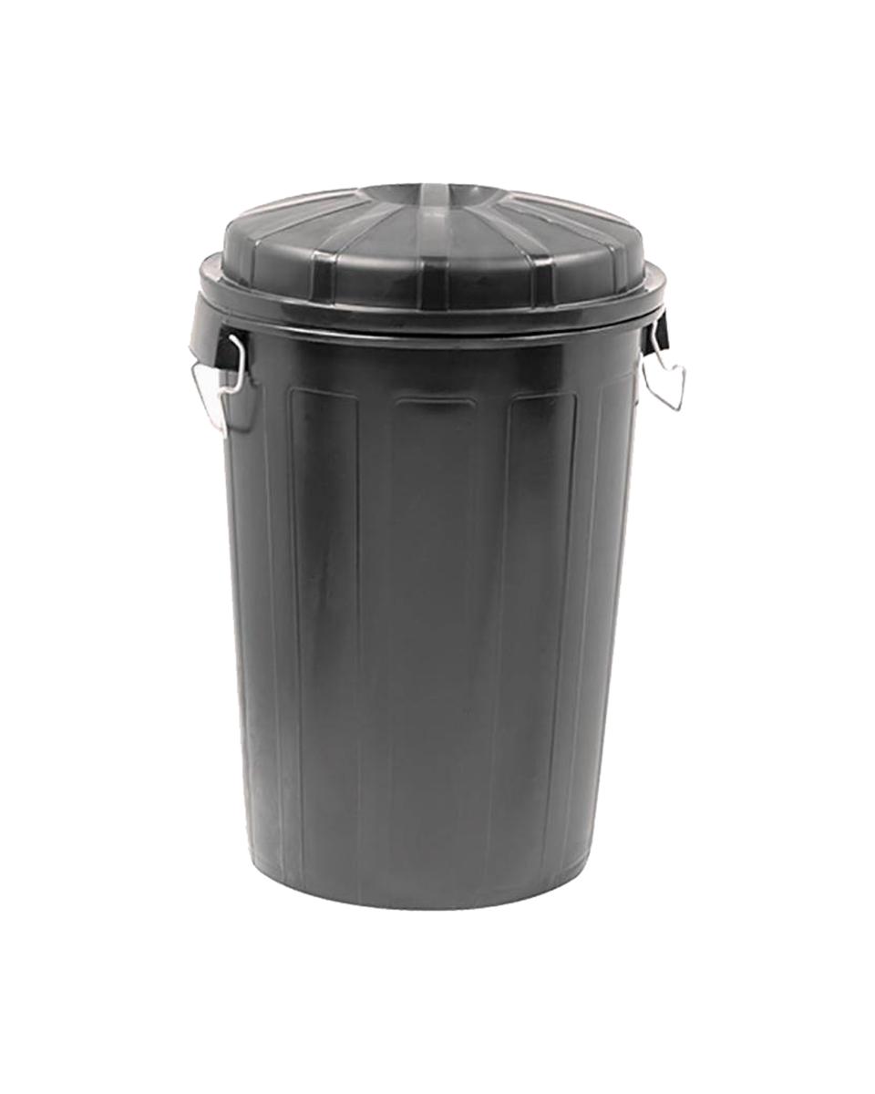 Afval Container - H 73 CM - 3.614 KG - Ø49.5 CM - Zwart - 95 Liter - Denox - 600052