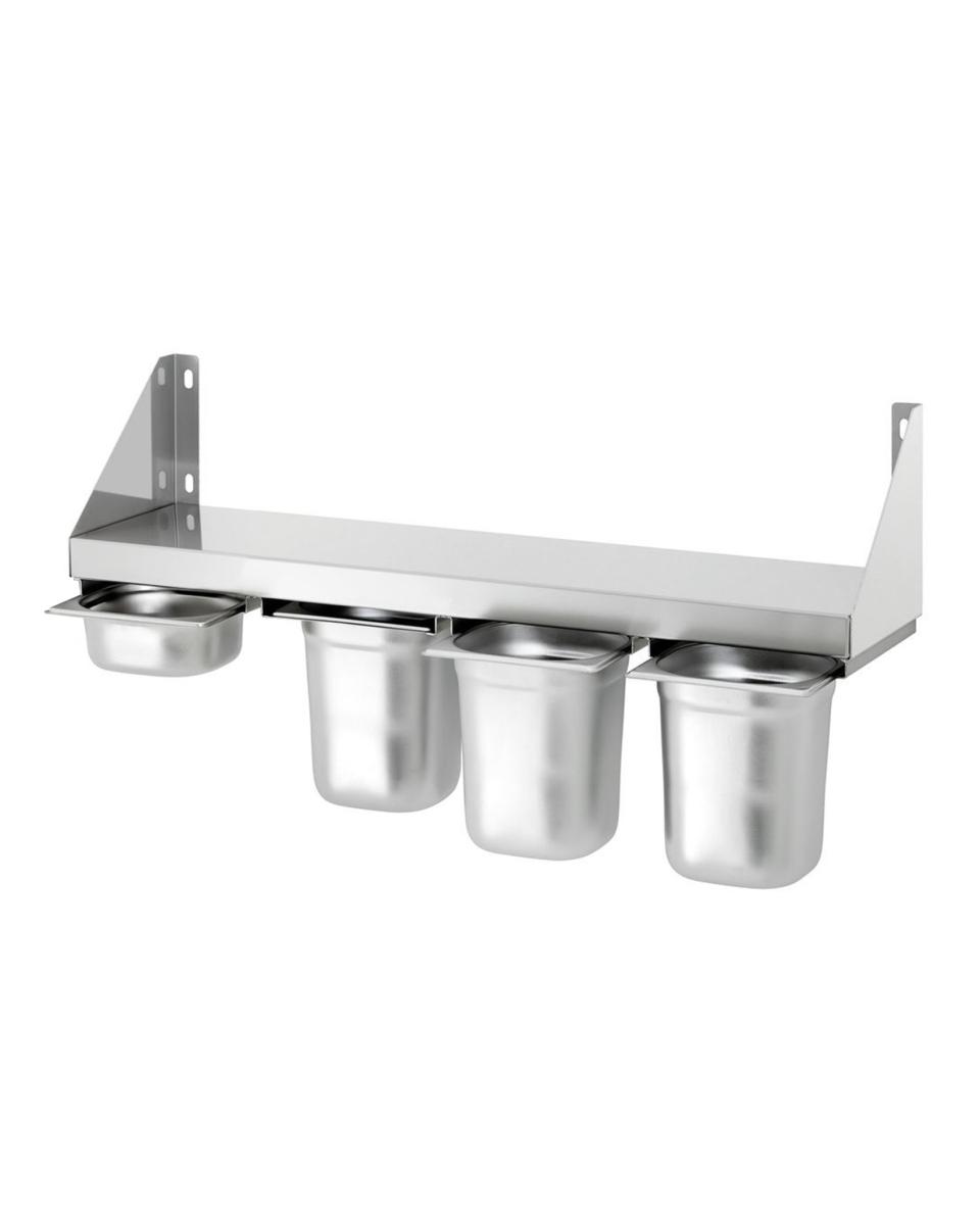 Wandschap - RVS - 4 x 1/6 GN - 80 x 20 CM - Promoline