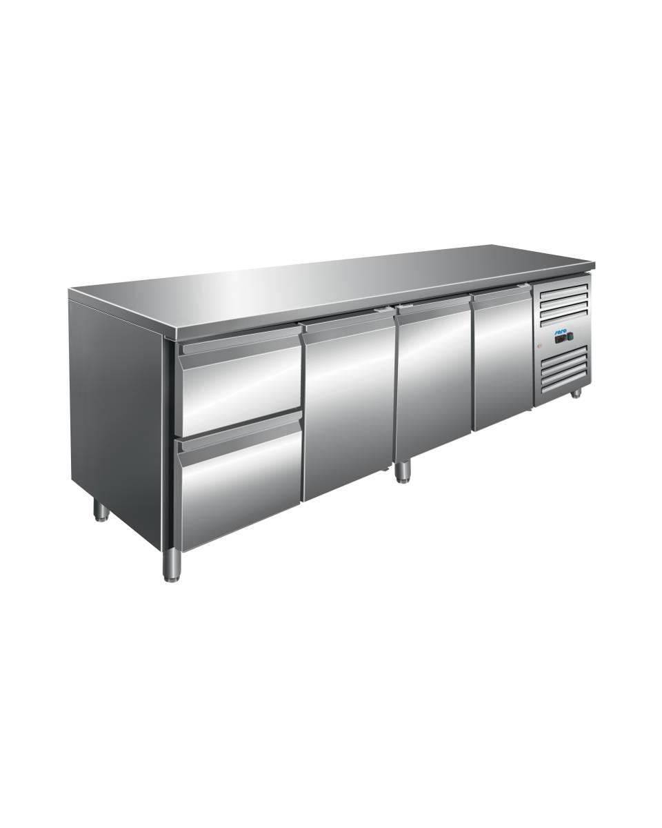 Koelwerkbank - 3 deuren - H 95 x B 223 cm - RVS - Saro - 323-10721