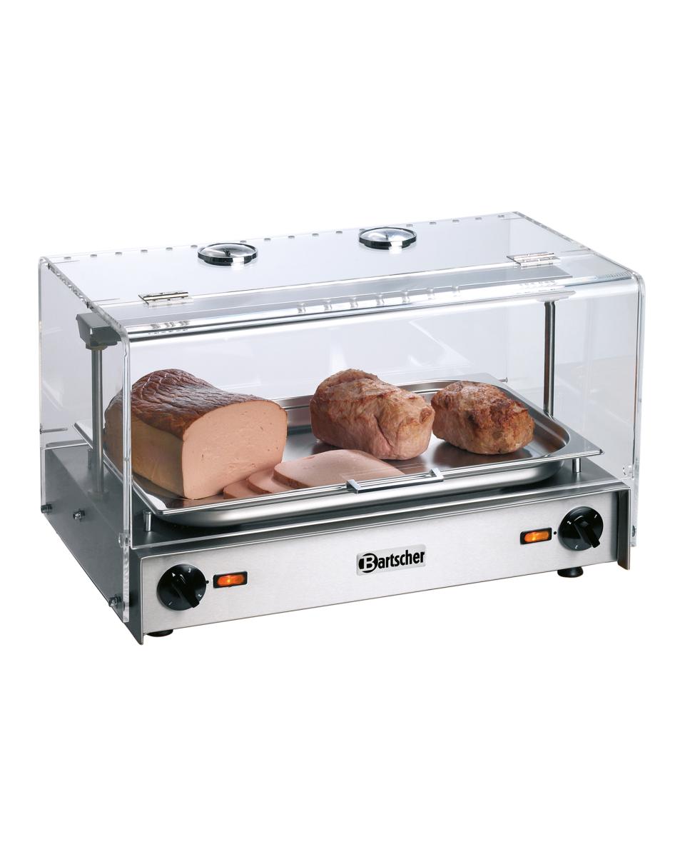 Warmhoudvitrine - 1/1 GN - Zilver - H 39 x 60 x 40 CM - Bartscher - A203095