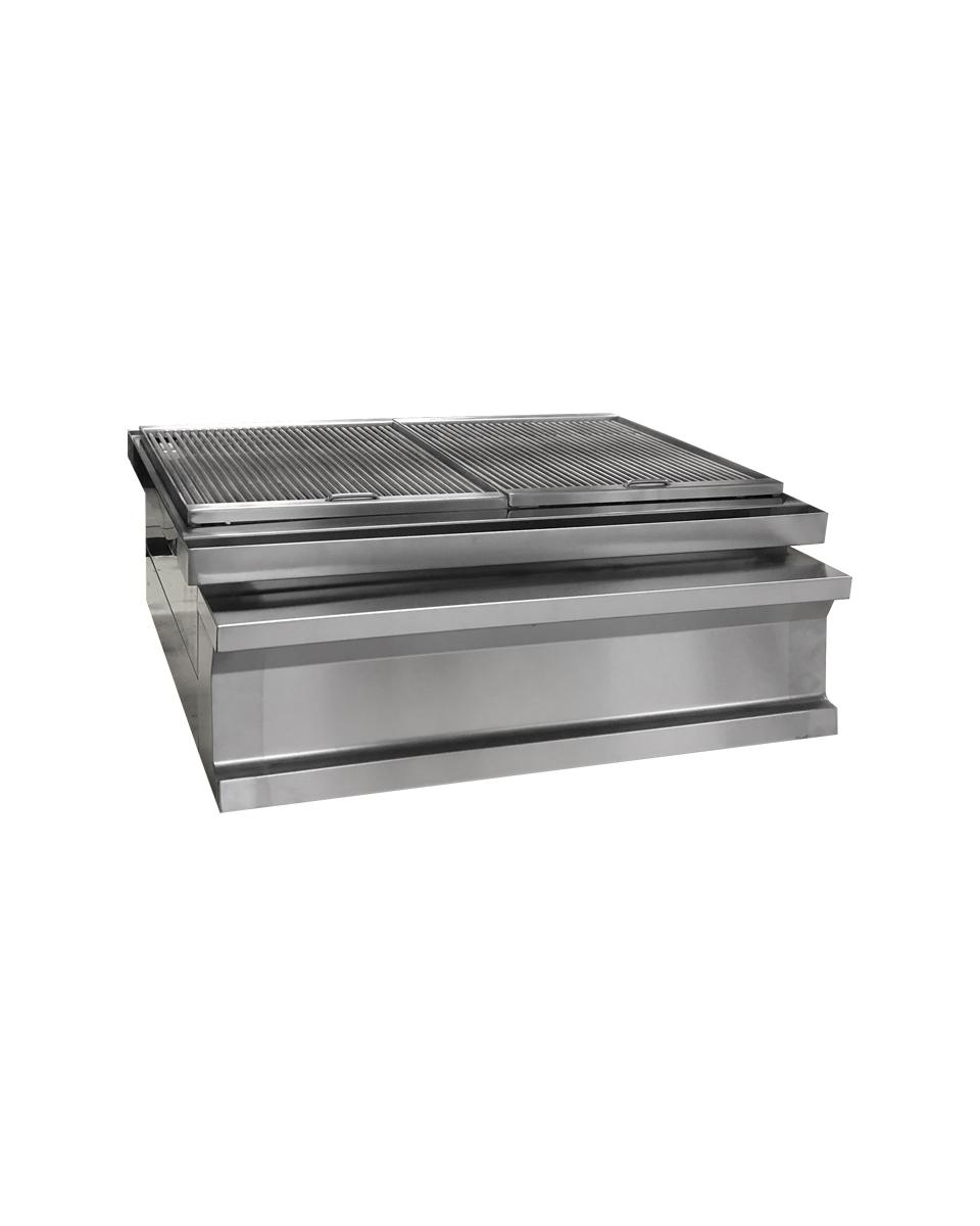 Houtskoolgrill - Tafelmodel - B 80 CM - RVS - Promoline