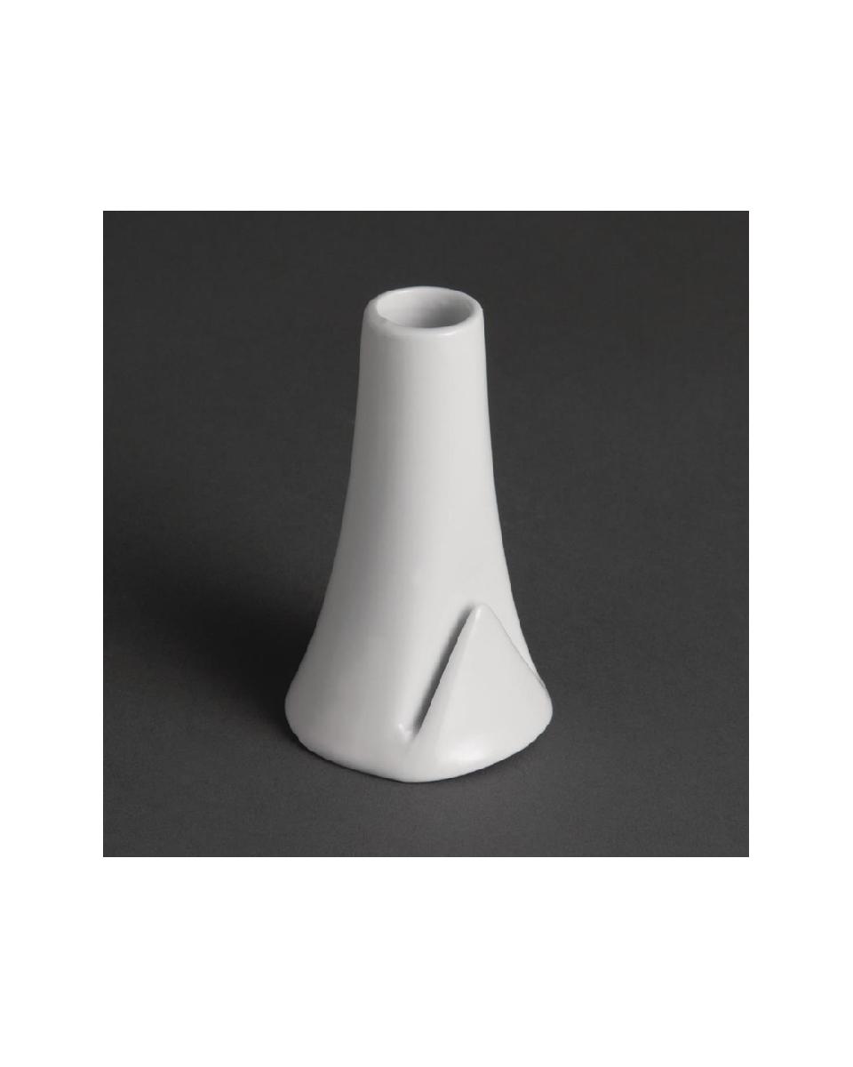 Vaas - Met kaarshouder - 12 stuks - Wit - H 10 x 6 CM - Porselein - Olympia - U826