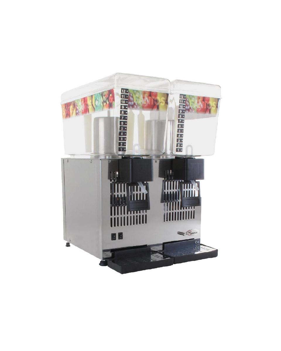 Drankdispenser - Dubbel - 24 Liter - H 54.5 x 38 x 43 CM - RVS/Polycarbonaat - Santos - K280