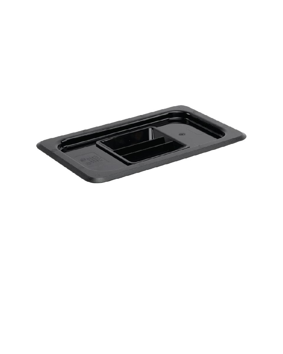 Deksel gastronormbak - 1/4 GN - Zwart - H 2.5 x 26.5 x 16.2 CM - Polycarbonaat - Vogue - U477