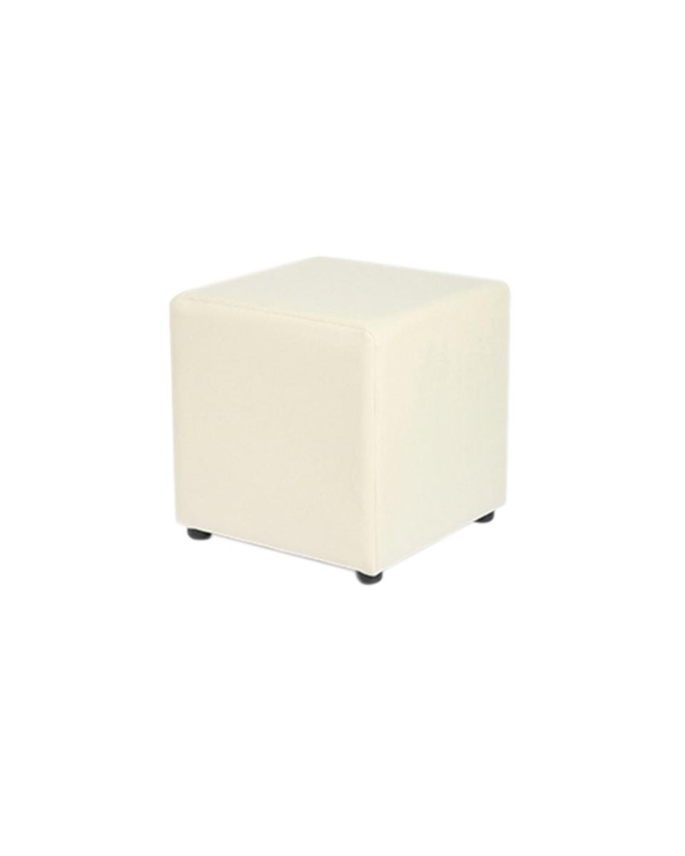Hocker / Poef - Crème - Kunstleder - Promoline
