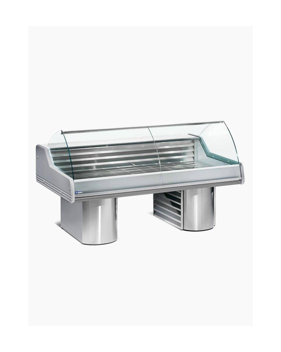 Koeltoonbank Saigon - 350 CM - Gebogen ruit - 1050W - 230V - Grijs - Diamond - SG35B/A1