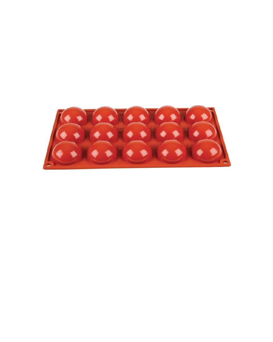 Bakvorm - 15 halve bollen - 1/3 GN - Ø 5 x H 2.3 CM - Silicone - Pavoni - N936
