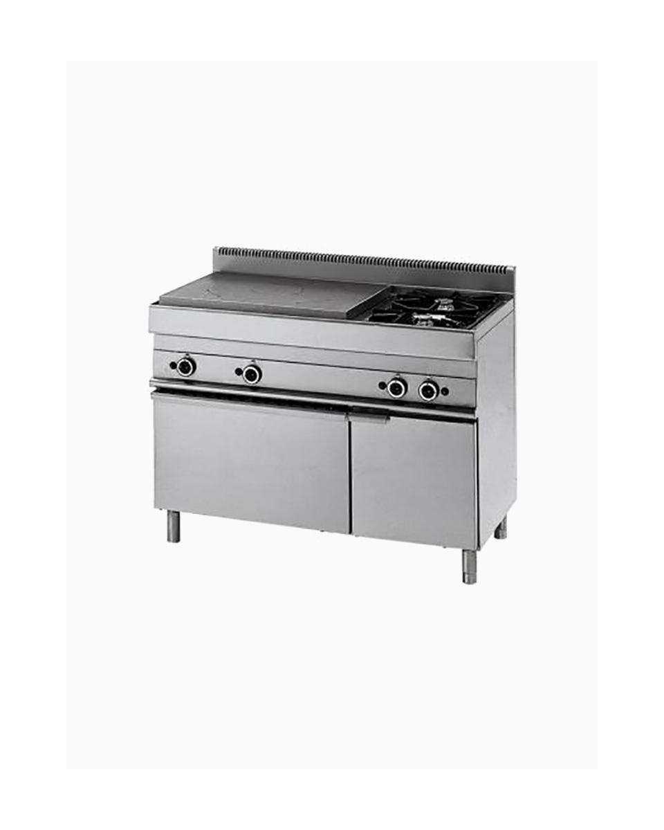 Gasplaat met 2 branders. oven en onderkast - Mastro - 65110TPFG