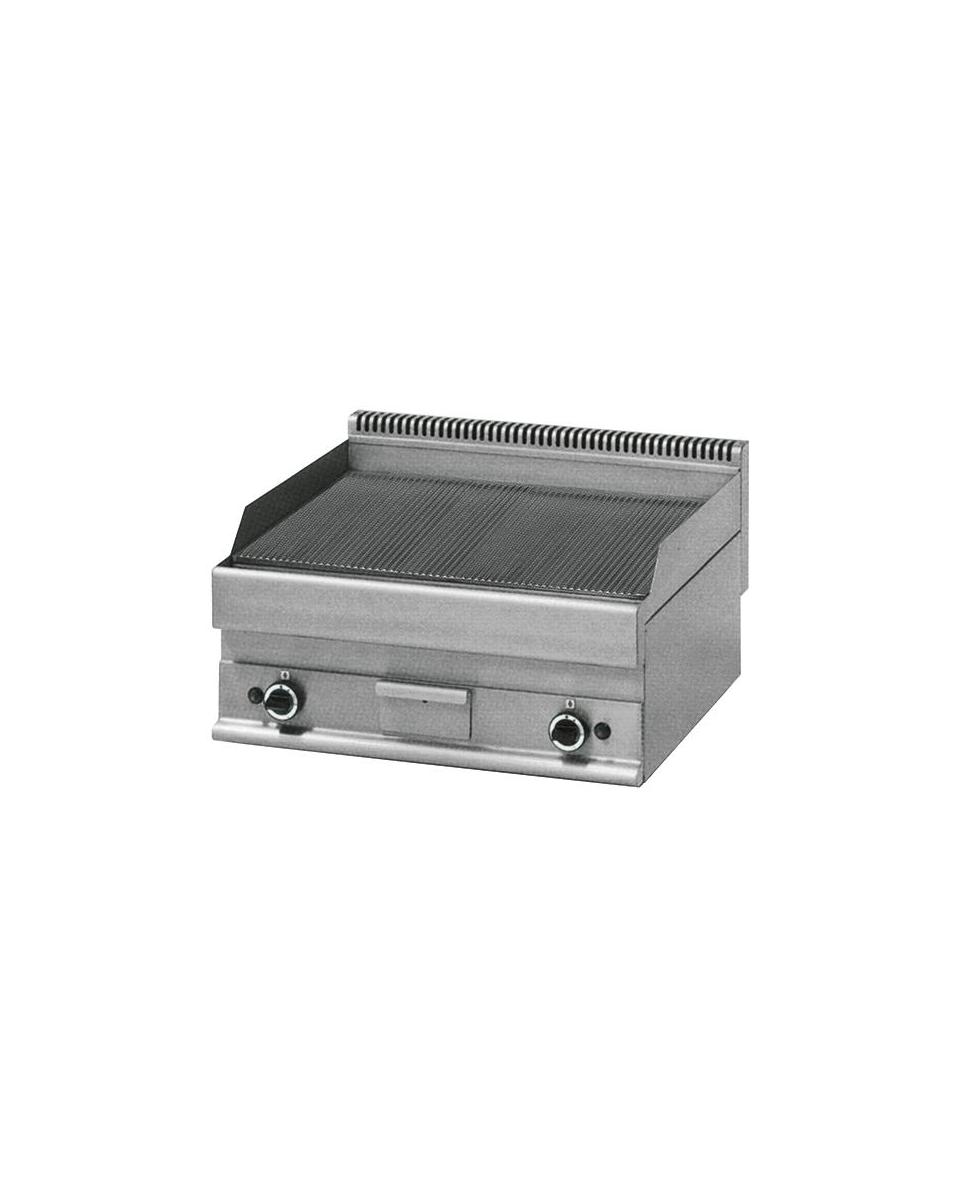Bakplaat - 650 Line - Gas - Geribbeld - Dubbel - Mastro - 6570FTRRG
