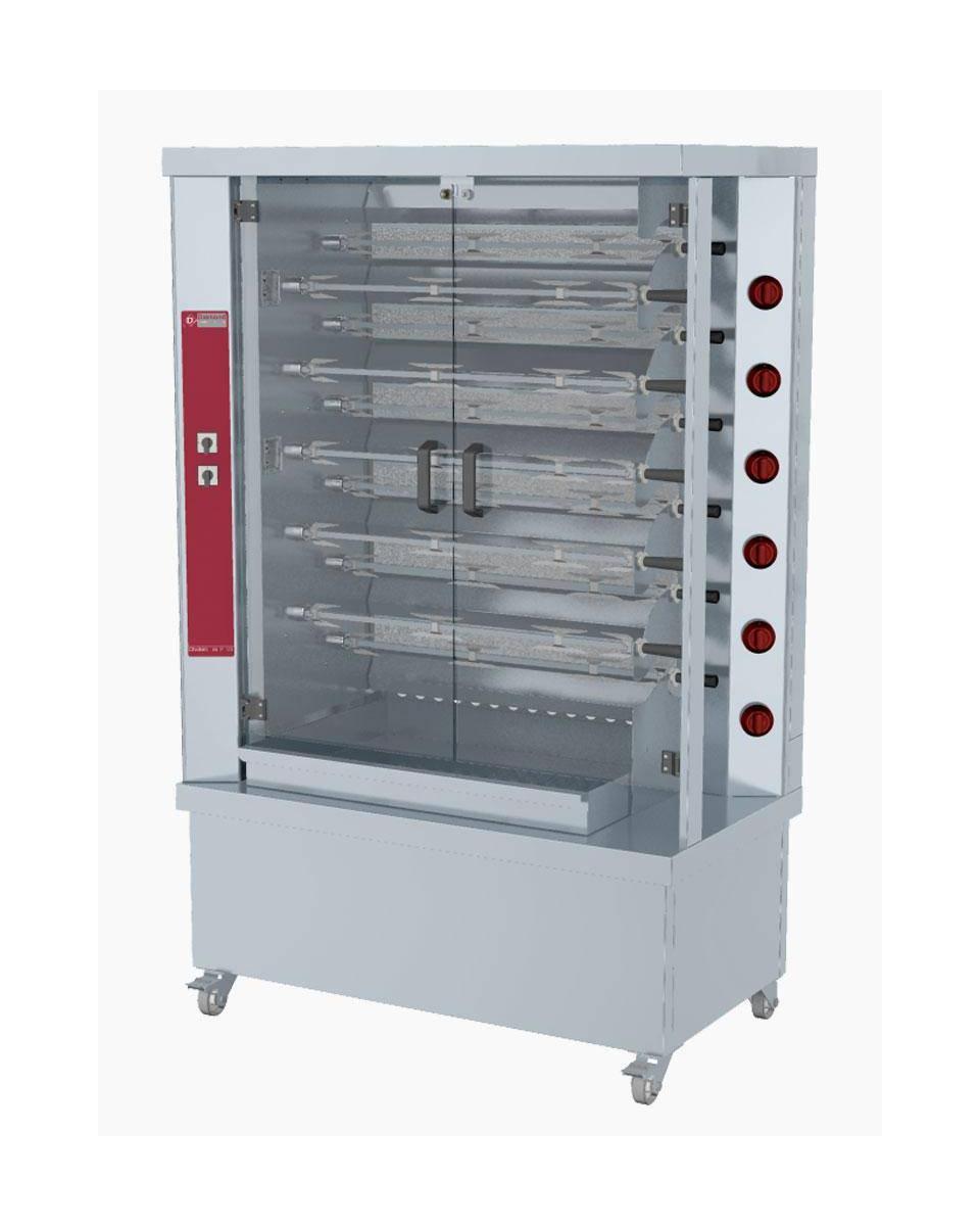 Kippengrill - Gas - 11 spitten - 55 kippen - H 188 x 120 x 66 - Diamond - RVG/112-MX