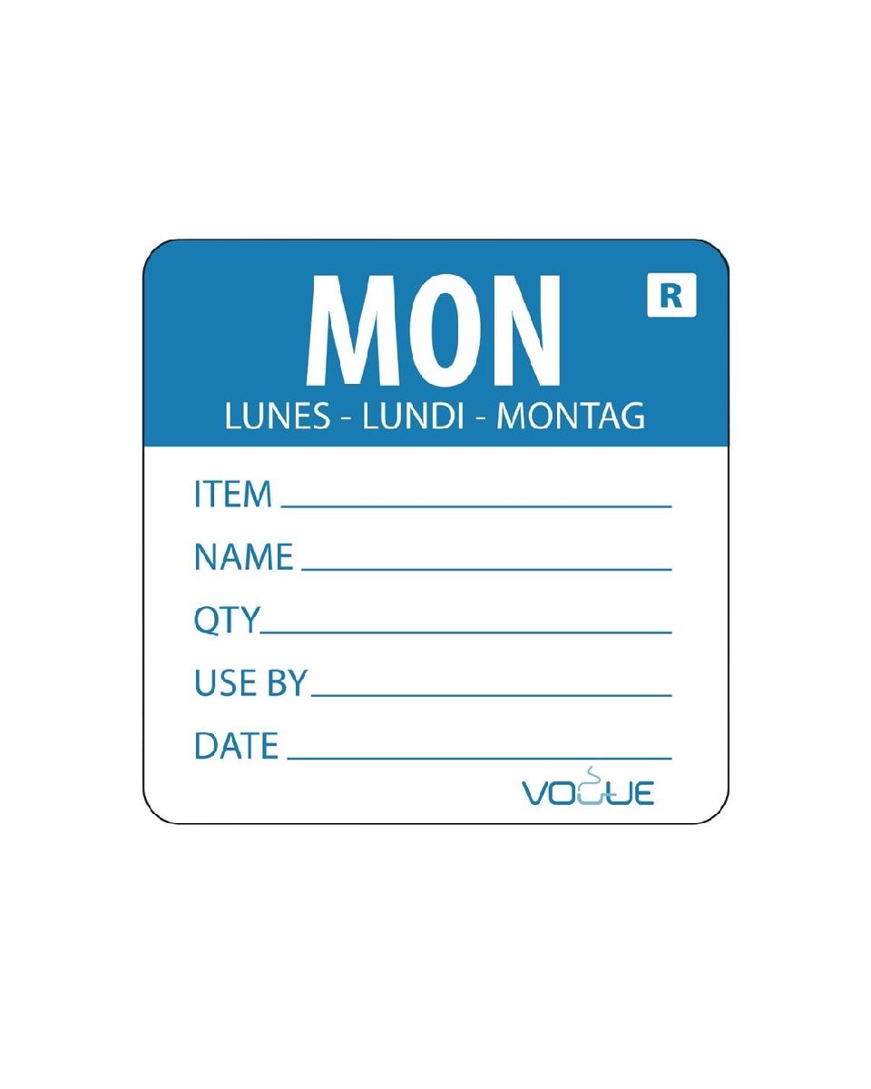 Daglabels - Afneembaar - Maandag - 500 stuks - H 4.9 x 6 CM - Papier - Vogue - L066